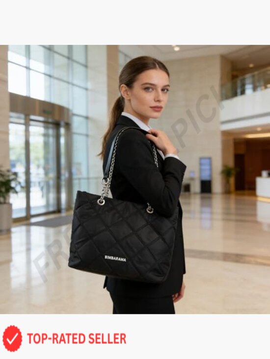 Quilted Tote Shoulder Bag Adjustable Chain Crossbody Lightweight Puffy Travel main image 4